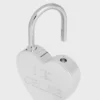 Colgante de corazón con candado en latón con acabado de rodio Colgante de corazón con candado en latón con acabado de rodio