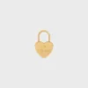 Colgante de corazón con candado en latón con acabado dorado Colgante de corazón con candado en latón con acabado dorado
