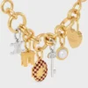 Colgante de corazón con candado en latón con acabado dorado Colgante de corazón con candado en latón con acabado dorado