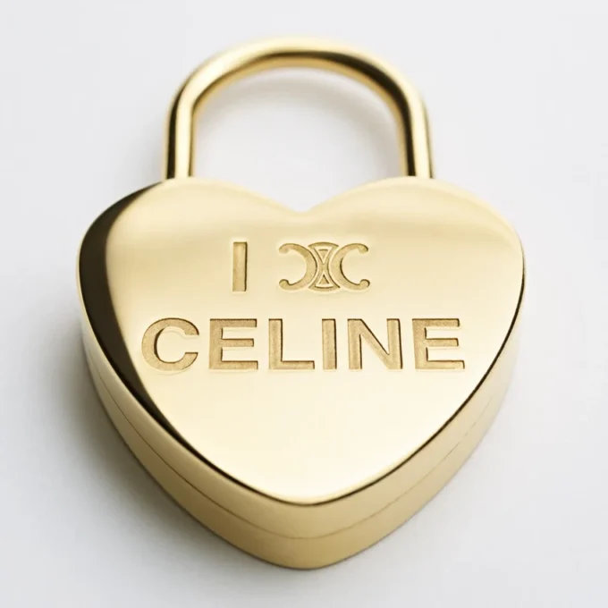 Colgante de corazón con candado en latón con acabado dorado Colgante de corazón con candado en latón con acabado dorado