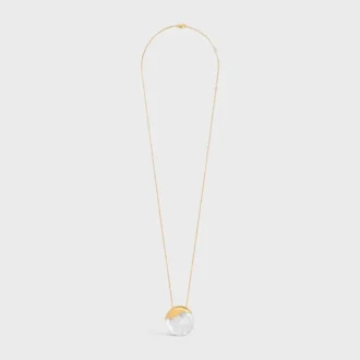 Collar CELINE en cristal de roca y latón con acabado dorado