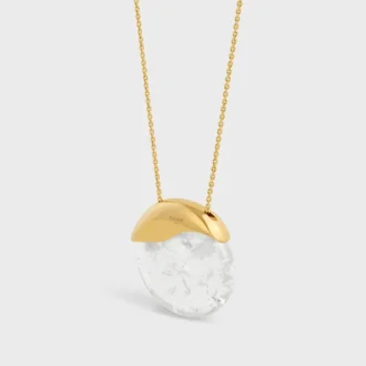 Collar CELINE en cristal de roca y latón con acabado dorado