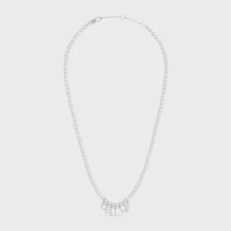 Collar CELINE Monochroms de perlas de vidrio y latón con acabado de rodio