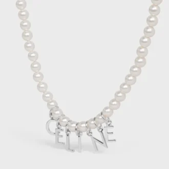 Collar CELINE Monochroms de perlas de vidrio y latón con acabado de rodio