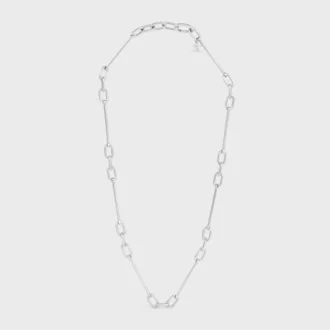 Collar con dijes de latón con acabado de rodio