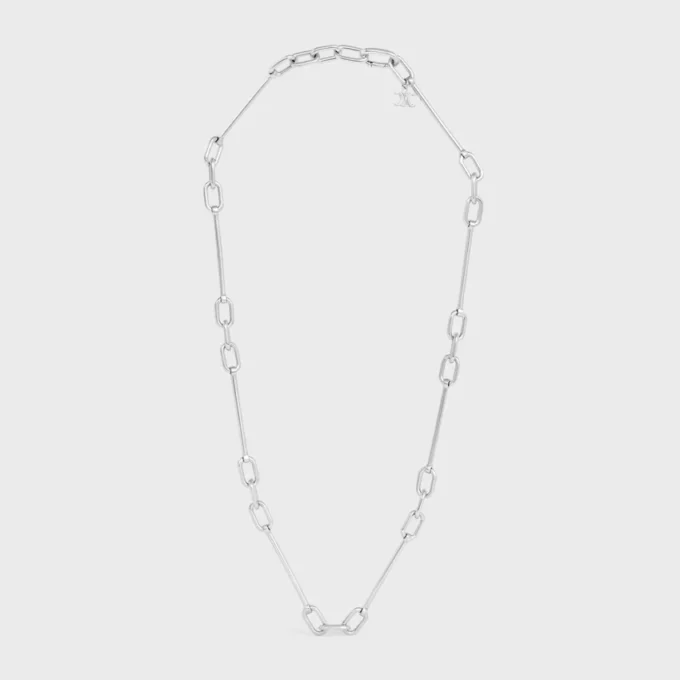 Collar con dijes de latón con acabado de rodio Collar con dijes de latón con acabado de rodio