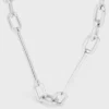 Collar con dijes de latón con acabado de rodio Collar con dijes de latón con acabado de rodio
