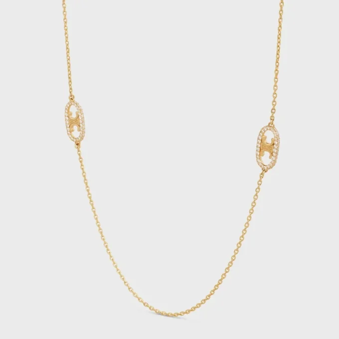 Collar largo Maillon Triomphe en oro amarillo y diamantes Collar largo Maillon Triomphe en oro amarillo y diamantes