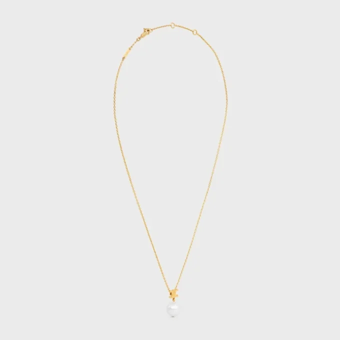 Collar Les Perles CELINE de perlas de resina y latón con acabado dorado Collar Les Perles CELINE de perlas de resina y latón con acabado dorado