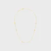 Collar Les Perles CELINE de strass, perlas de resina y latón con acabado dorado Collar Les Perles CELINE de strass, perlas de resina y latón con acabado dorado