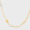 Collar Les Perles CELINE de strass, perlas de resina y latón con acabado dorado Collar Les Perles CELINE de strass, perlas de resina y latón con acabado dorado