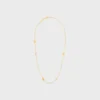 Collar Les Perles CELINE de strass, perlas de resina y latón con acabado dorado Collar Les Perles CELINE de strass, perlas de resina y latón con acabado dorado