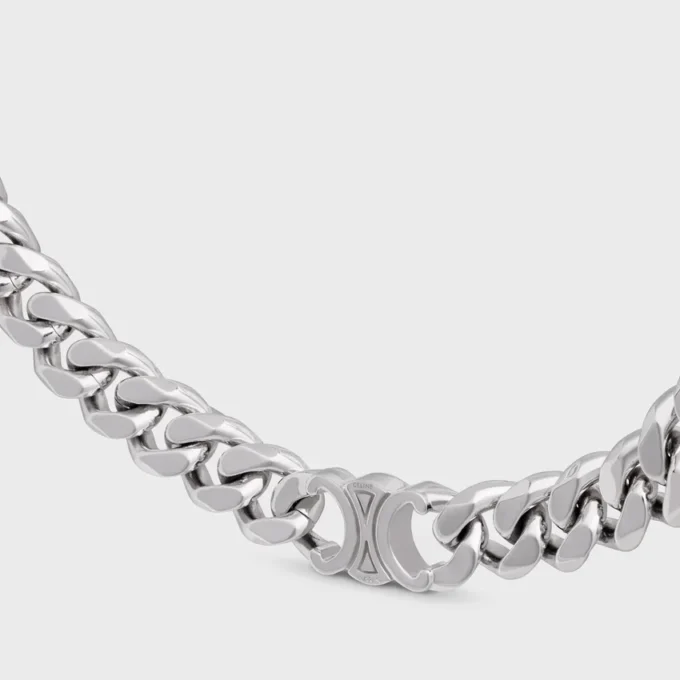 Collar Triomphe Gourmette en latón con acabado de rodio Collar Triomphe Gourmette en latón con acabado de rodio