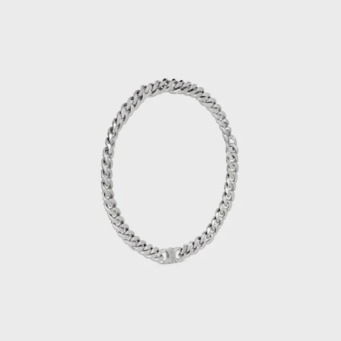 Collar Triomphe Gourmette en latón con acabado de rodio Collar Triomphe Gourmette en latón con acabado de rodio