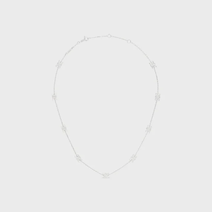 Collar Triomphe Mini Triomphe en latón con acabado de rodio Collar Triomphe Mini Triomphe en latón con acabado de rodio
