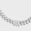 Collar Triomphe Small Gourmette en latón con acabado de rodio Collar Triomphe Small Gourmette en latón con acabado de rodio
