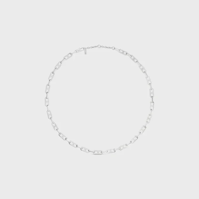 Collar Triomphe Small Octagon en latón con acabado de rodio Collar Triomphe Small Octagon en latón con acabado de rodio