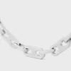Collar Triomphe Small Octagon en latón con acabado de rodio Collar Triomphe Small Octagon en latón con acabado de rodio