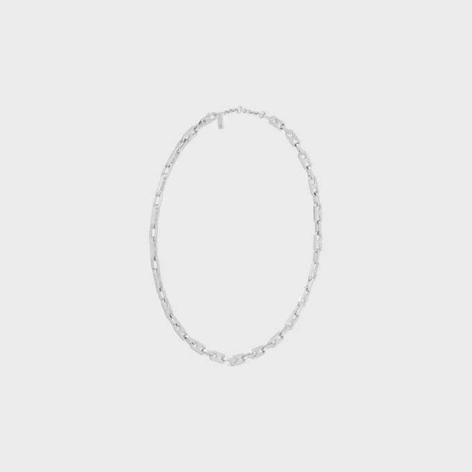 Collar Triomphe Small Octagon en latón con acabado de rodio Collar Triomphe Small Octagon en latón con acabado de rodio