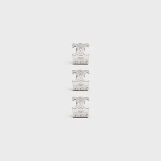 Conjunto CELINE de 3 mini pinzas para el cabello en latón con acabado de rodio y acero