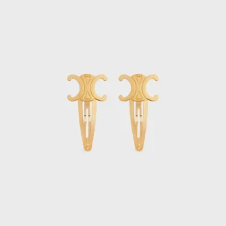 Conjunto de 2 pinzas para el cabello CELINE de latón con acabado dorado y acero