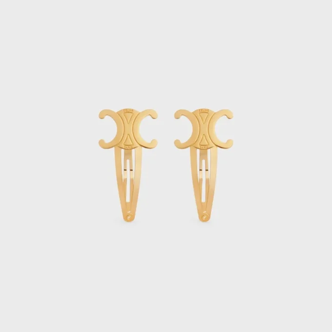 Conjunto de 2 pinzas para el cabello CELINE de latón con acabado dorado y acero Conjunto de 2 pinzas para el cabello CELINE de latón con acabado dorado y acero
