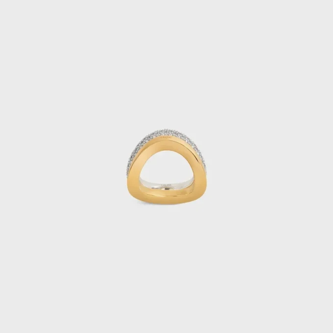 Conjunto de anillos Formes Abstraites en strass y latón con acabado en oro y rodio Conjunto de anillos Formes Abstraites en strass y latón con acabado en oro y rodio