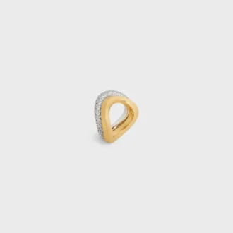 Conjunto de anillos Formes Abstraites en strass y latón con acabado en oro y rodio