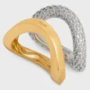 Conjunto de anillos Formes Abstraites en strass y latón con acabado en oro y rodio Conjunto de anillos Formes Abstraites en strass y latón con acabado en oro y rodio