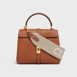Correa corta de lana con jacquard CELINE y acabado dorado