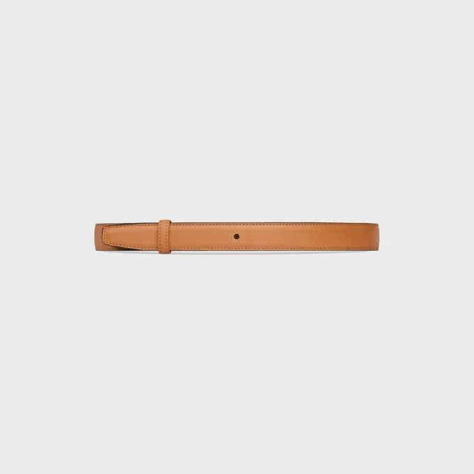 Correa reversible de 25 mm en piel de becerro natural y Triomphe Canvas Correa reversible de 25 mm en piel de becerro natural y Triomphe Canvas