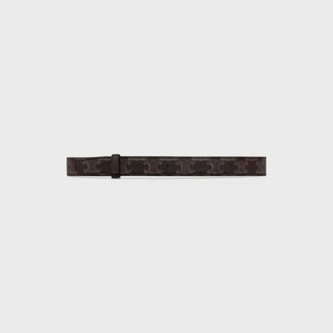 Correa reversible de 25 mm en piel Taurillon y Triomphe Canvas Correa reversible de 25 mm en piel Taurillon y Triomphe Canvas