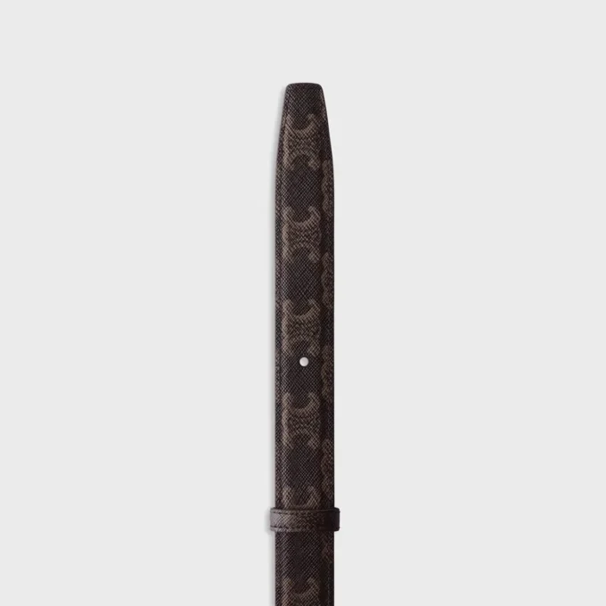 Correa reversible de 25 mm en piel Taurillon y Triomphe Canvas Correa reversible de 25 mm en piel Taurillon y Triomphe Canvas