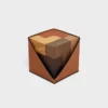 Cubo de rompecabezas en madera y estuche de piel de becerro natural Cubo de rompecabezas en madera y estuche de piel de becerro natural