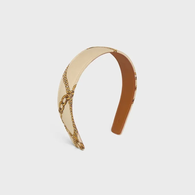 Diadema CELINE Chains en seda y piel de becerro Diadema CELINE Chains en seda y piel de becerro