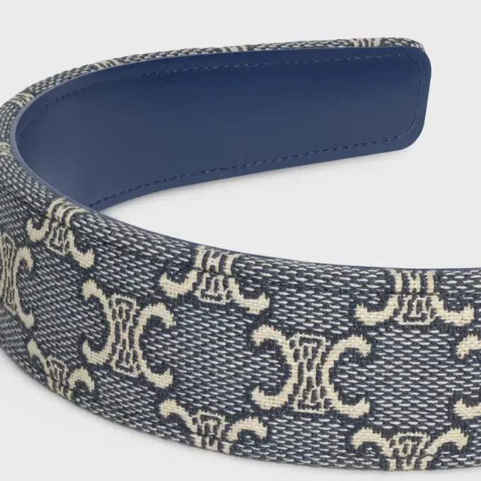 Diadema CELINE Jacquard Triomphe en algodón, poliamida, poliéster y piel de becerro Diadema CELINE Jacquard Triomphe en algodón, poliamida, poliéster y piel de becerro