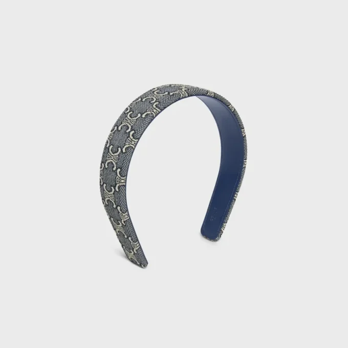 Diadema CELINE Jacquard Triomphe en algodón, poliamida, poliéster y piel de becerro Diadema CELINE Jacquard Triomphe en algodón, poliamida, poliéster y piel de becerro