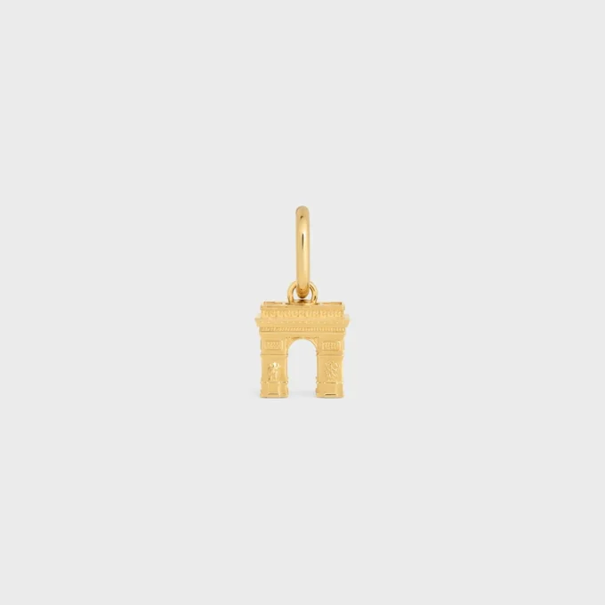 Dije Arco de Triomphe en latón con acabado dorado