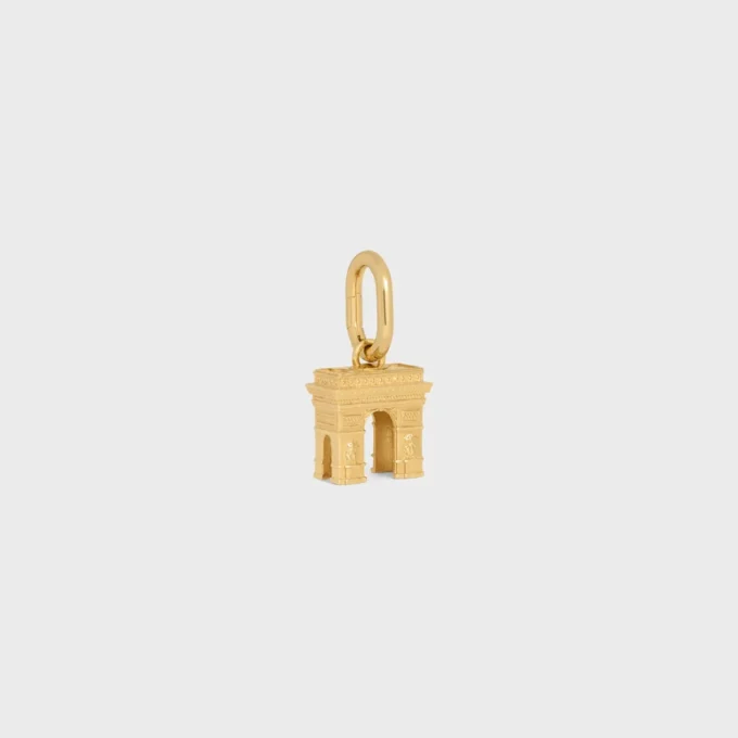 Dije Arco de Triomphe en latón con acabado dorado