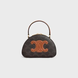 Estuche Half Moon en Triomphe Canvas y piel de becerro