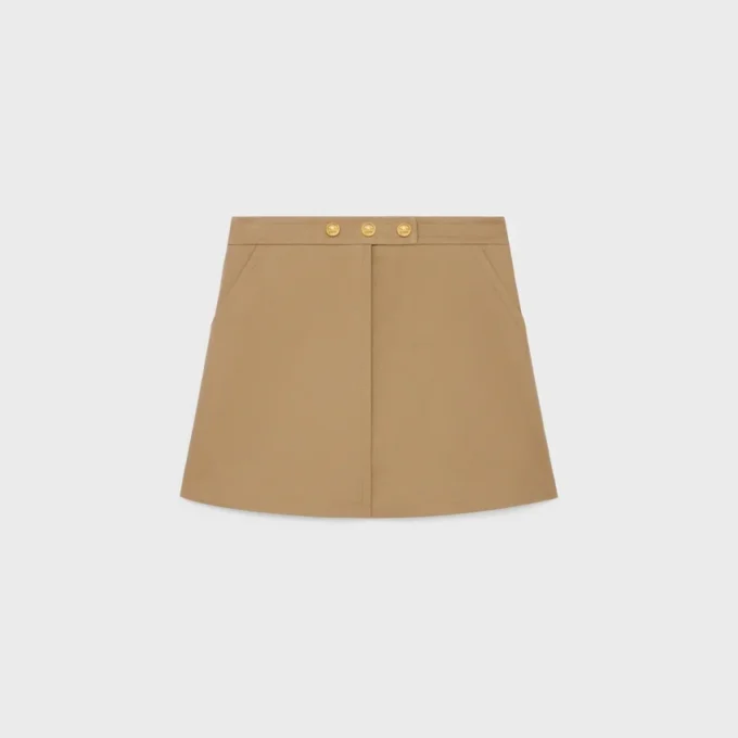 Falda corta de gabardina de algodón Falda corta de gabardina de algodón