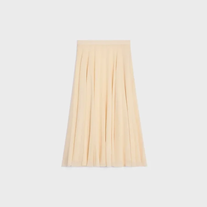 Falda midi de georgette de seda Falda midi de georgette de seda