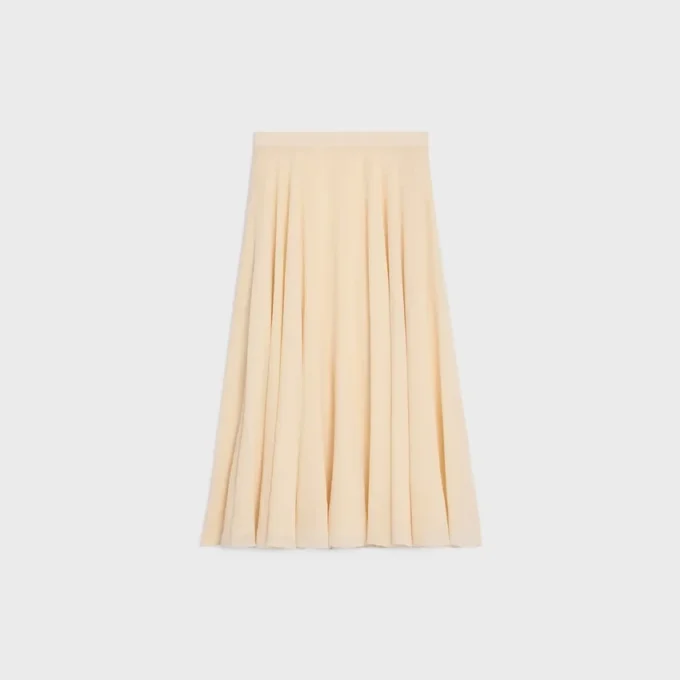 Falda midi de georgette de seda Falda midi de georgette de seda