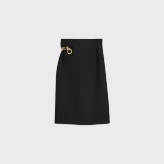 Falda midi de lana de mohair
