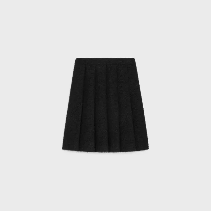 Falda plisada en bouclé Natta