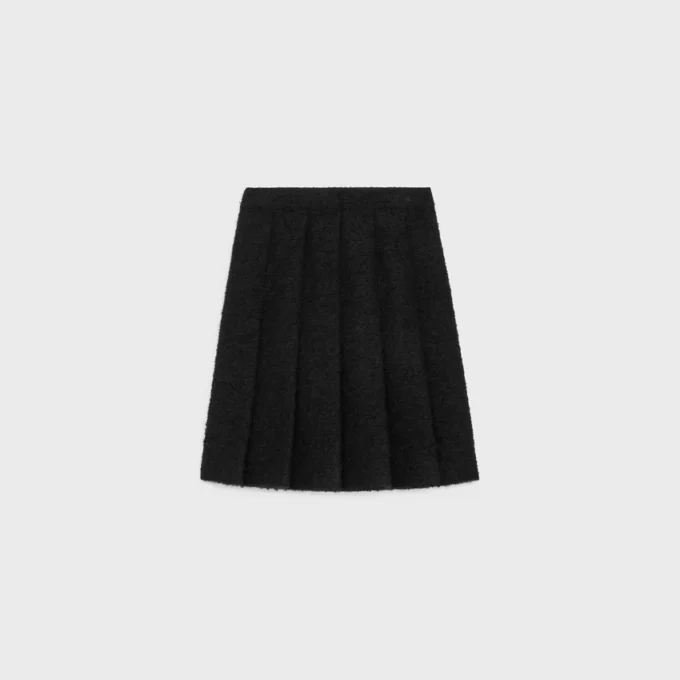 Falda plisada en bouclé Natta