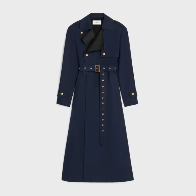 Gabardina tipo esmoquin en gabardina de algodón y lana