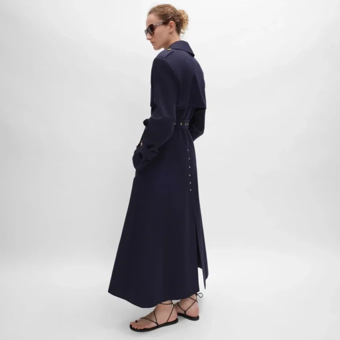 Gabardina tipo esmoquin en gabardina de algodón y lana