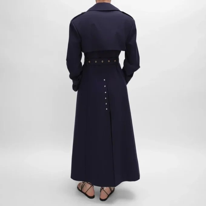 Gabardina tipo esmoquin en gabardina de algodón y lana