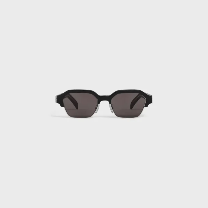 Gafas de sol con montura negra 63 de acetato y metal